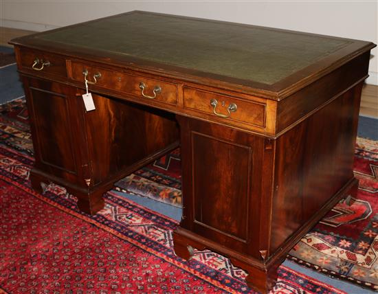 Mahogany partners desk, W135cm
